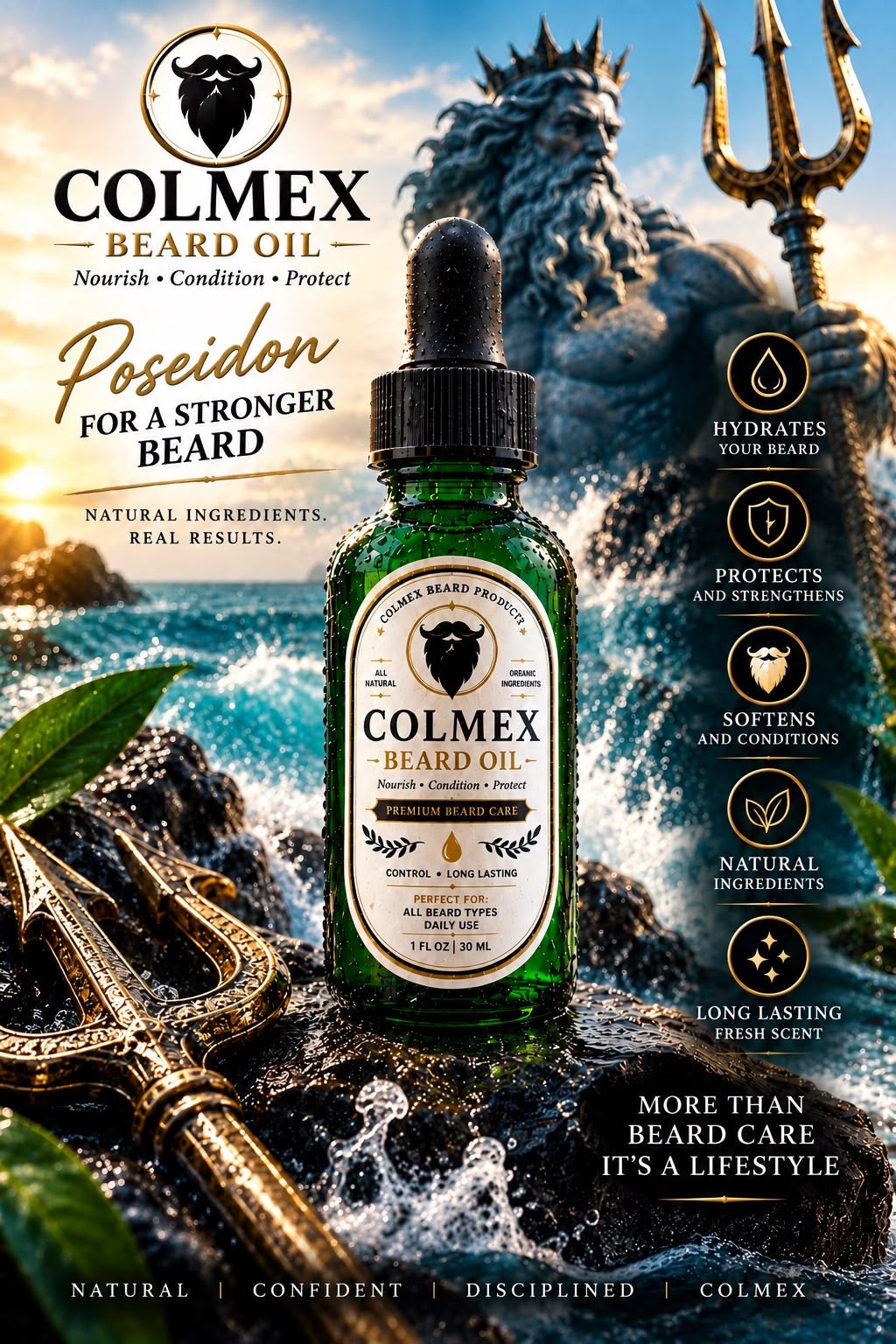 Poseidon beard oil
